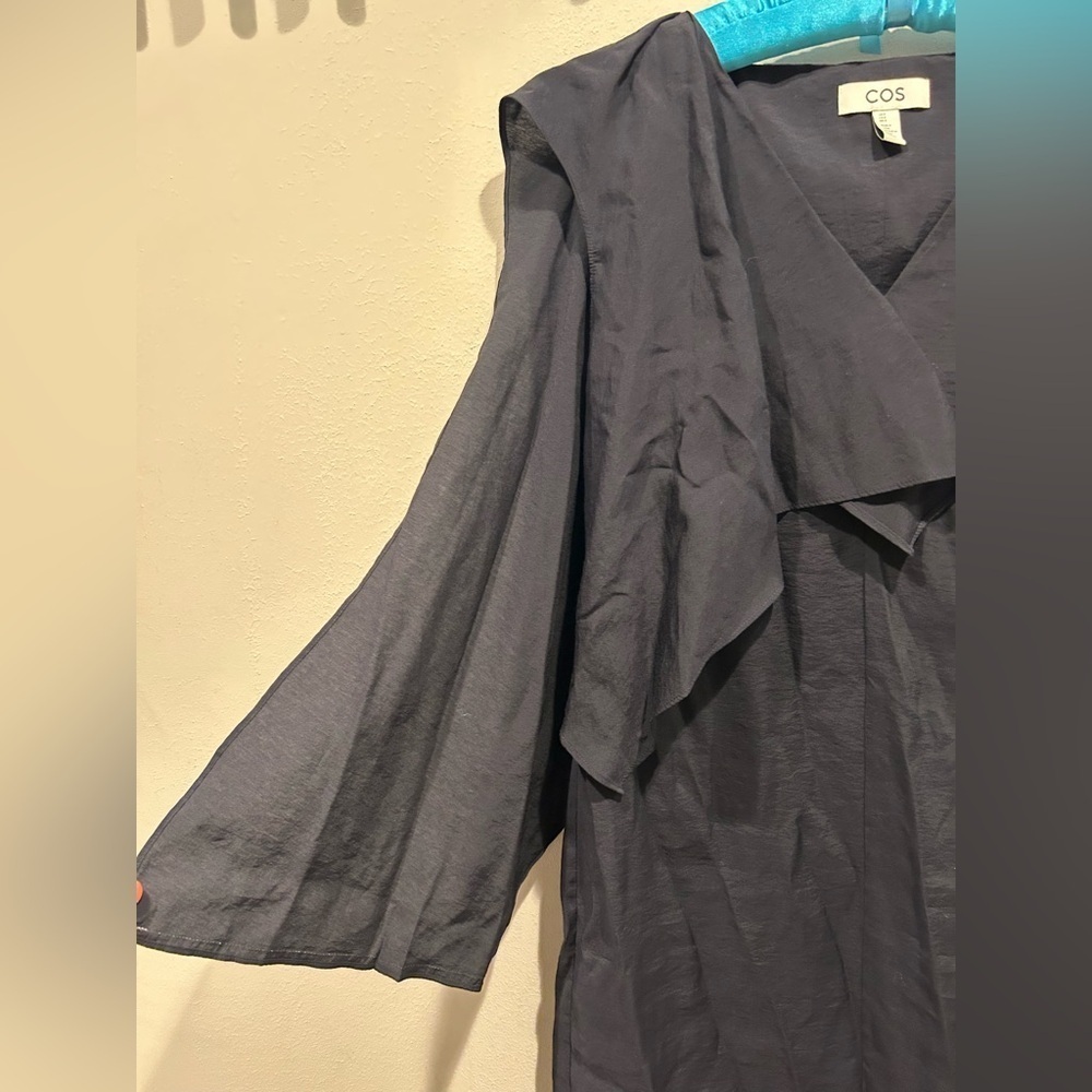 COS Asymmetric Navy Maxi Sleeveless Dress / Size 6 / - Picture 3 of 11